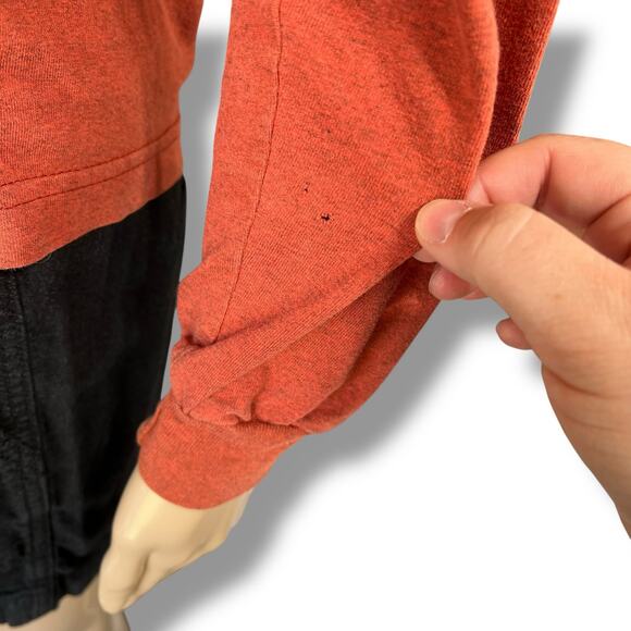 Harley Davidson Womens T Shirt Top Long Sleeve Pullover Crew Neck Orange Medium - Picture 7 of 11